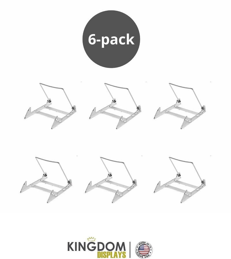 KINGDOM SOLUTIONS MADE IN USA 6-pack Sturdy & Durable Adjustable Acrylic Easels to Display Unnoticeably Plates, Art, Pictures & More - Unique on the Market - Image 3